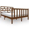 vidaXL sengeramme 140x190 cm massivt fyrretr&aelig; gyldenbrun