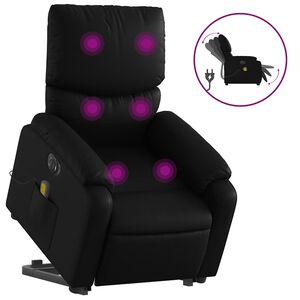vidaXL massagestol med l&oslash;ftefunktion kunstl&aelig;der sort