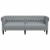 vidaXL 3-personers Chesterfield-sofa stof lysegr&aring;