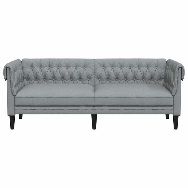 vidaXL 3-personers Chesterfield-sofa stof lysegr&aring;