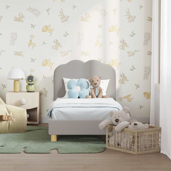 vidaXL Sengestel til tumling med hovedg&aelig;rde Lysegr&aring; 70 x 140 cm