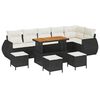 vidaXL Havesofa S&aelig;t 10 stk. Sort polyrattan