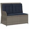 vidaXL hvileb&aelig;nk med hynder gr&aring; polyrattan
