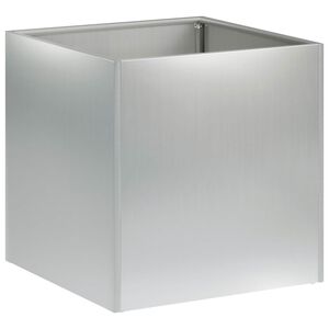 vidaXL Have Blomsterkrukke S&oslash;lv 20 x 20 x 20 cm Galvaniseret st&aring;l