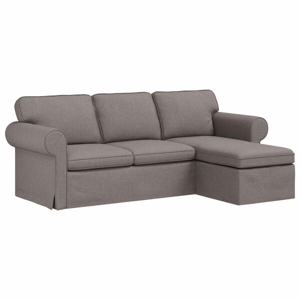 vidaXL Sofa Gr&aring;brun Samlede dimensioner: 215 x 138 x 80 cm (B x D x H)