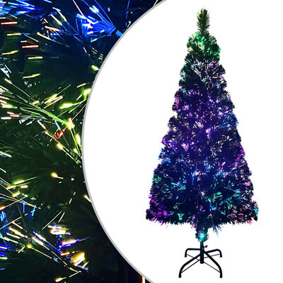 vidaXL kunstigt juletræ med juletræsfod 180 cm fiberoptik grøn