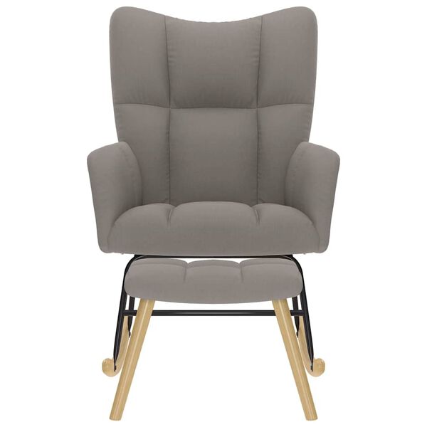 vidaXL gyngestol med fodskammel Stof Gr&aring;brun