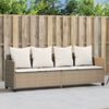 vidaXL loungesofa med hynder polyrattan beige