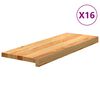 vidaXL trappem&aring;tter 16 stk. lysebrun 70x30x2 cm massivt egetr&aelig;