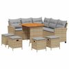 vidaXL sofas&aelig;t til haven 6 dele med hynder L-formet polyrattan beige