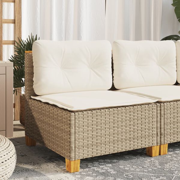 vidaXL sofamodul til haven med hynder polyrattan beige