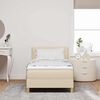 vidaXL Box spring seng med madras Creme 90 x 200 cm Stof