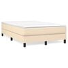 vidaXL Boxspring sengeramme Creme 120x200 cm Stof