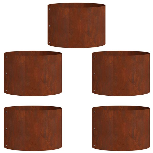 vidaXL Plante ring 5 pcs Brun 30 x 30 x 20 cm Cortenst&aring;l