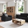 vidaXL Sofa 3 pcs Sort Linned-blandet stof