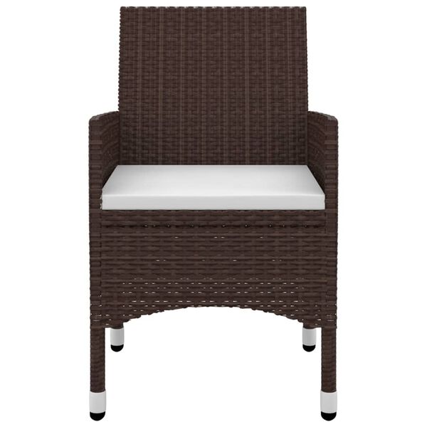 vidaXL spisebordss&aelig;t til haven 5 dele med hynder polyrattan og glas