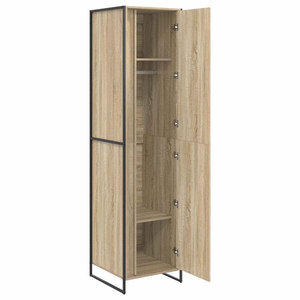 vidaXL Warderobe med d&oslash;r 2 pcs Sonoma 50 x 50 x 200 cm Konstrueret tr&aelig;
