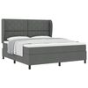 vidaXL Box spring seng med hovedg&aelig;rde M&oslash;rkegr&aring; 180 x 200 cm Stof