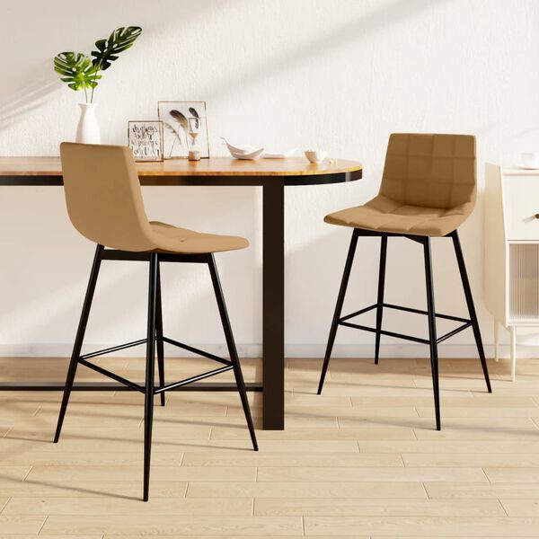 vidaXL barstole 2 stk. fl&oslash;jl brun