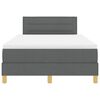 vidaXL LED Box Spring Bed med madras M&oslash;rkegr&aring; 120 x 190 cm Stof