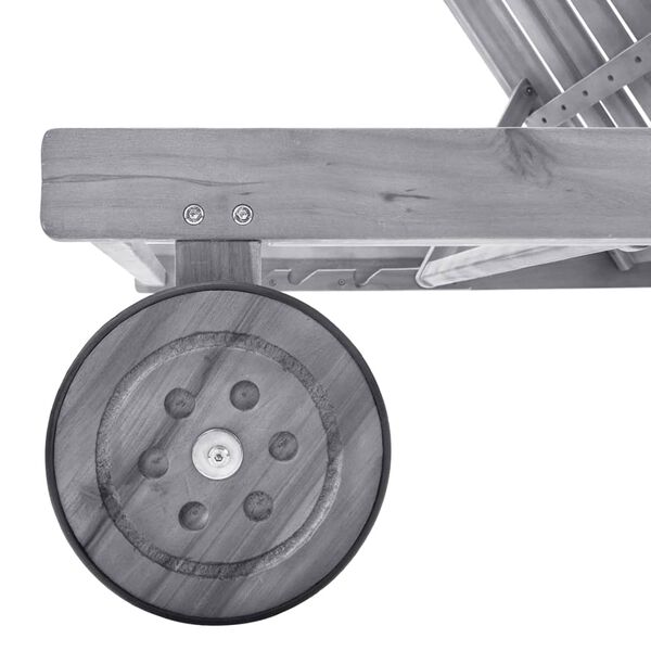 vidaXL liggestol med hynde massivt akacietr&aelig; gr&aring;