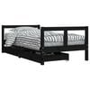 vidaXL sengeramme til juniorseng m. skuffer 80x160 cm massivt fyr sort