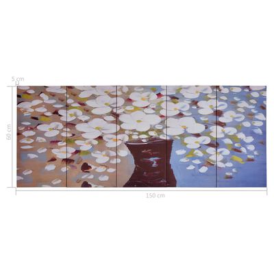 vidaXL lærredsprint blomster i vase 150x60 cm flerfarvet