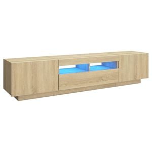 vidaXL tv-skab med LED-lys 180x35x40 cm sonoma-eg