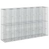vidaXL Gabion h&oslash;jbed 3 stk. 250 x 50 x 150 cm Galvaniseret st&aring;l S&oslash;lv