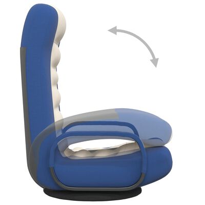 vidaXL drejelig gulvstol stof blå og cremefarvet