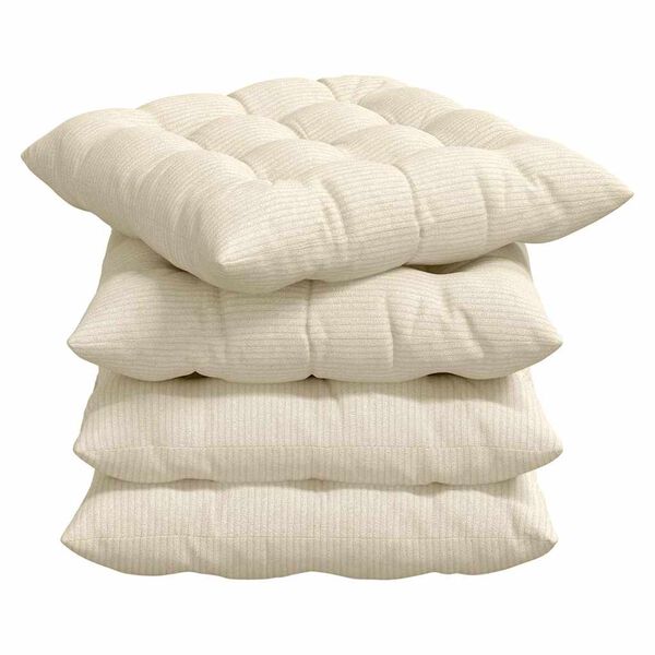 vidaXL S&aelig;depuder 4 pcs Creme 40 x 40 x 6 cm Velourstof