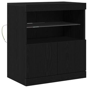 vidaXL LED Sideboard Sort 60,5 x 37 x 67 cm Konstrueret tr&aelig;