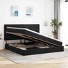 vidaXL Seng med opbevaring og LED med madras Sort 200 x 200 cm Fl&oslash;jl