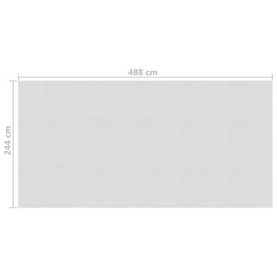 vidaXL flydende solopvarmet poolovertræk 488x244 cm PE grå