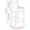 vidaXL barstole med hynder 2 stk. massivt gummitr&aelig; naturfarvet