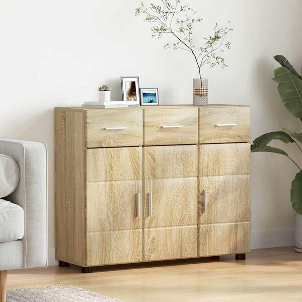 vidaXL Sideboard FLORIN Sonoma eg 88,5 x 30,5 x 73 cm Konstrueret tr&aelig;