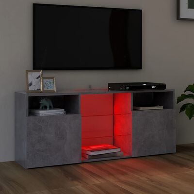 vidaXL tv-bord med LED-lys 120x30x50 cm betongrå
