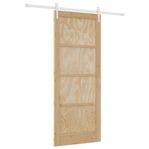 vidaXL Skyded&oslash;r ORKDAL 86 x 211 cm Massivt fyrretr&aelig; Natur og hvid