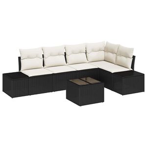 vidaXL Havesofa S&aelig;t med opbevaring Brun og Creme polyrattan