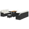 vidaXL Havesofa Sæt 10 pcs Sort polyrattan