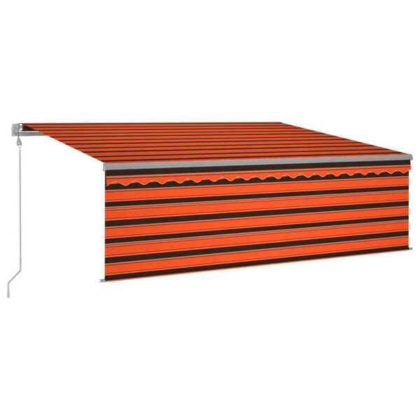 vidaXL markise m. gardin 4,5x3 m automatisk betjening orange og brun