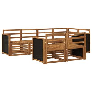 vidaXL Sektionalsofa s&aelig;t 6 pcs Naturfarvet Massivt Akacietr&aelig;
