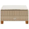 vidaXL haveskammel med hynde 63,5x56x32 cm polyrattan beige