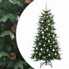 vidaXL Kunstigt juletr&aelig; med julekugle 150 cm 150 LED'er Varm hvid