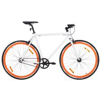 vidaXL cykel 1 gear 700c 55 cm hvid og orange