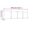 vidaXL 4-panels rumdeler 698x180 cm stof sort
