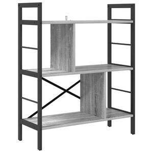 vidaXL Bogreol 5 niveauer 75 x 30 x 91 cm Konstrueret tr&aelig; Gr&aring; Sonoma