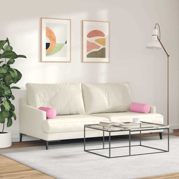 vidaXL Bolsterpuder 2 pcs Lyserød Ø 15 x 40 cm Stof