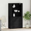 vidaXL Highboard med skuffe Sort eg 80 x 33 x 150 cm Konstrueret tr&aelig;