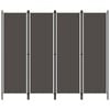 vidaXL 4-panels rumdeler 200 x 180 cm antracitgr&aring;